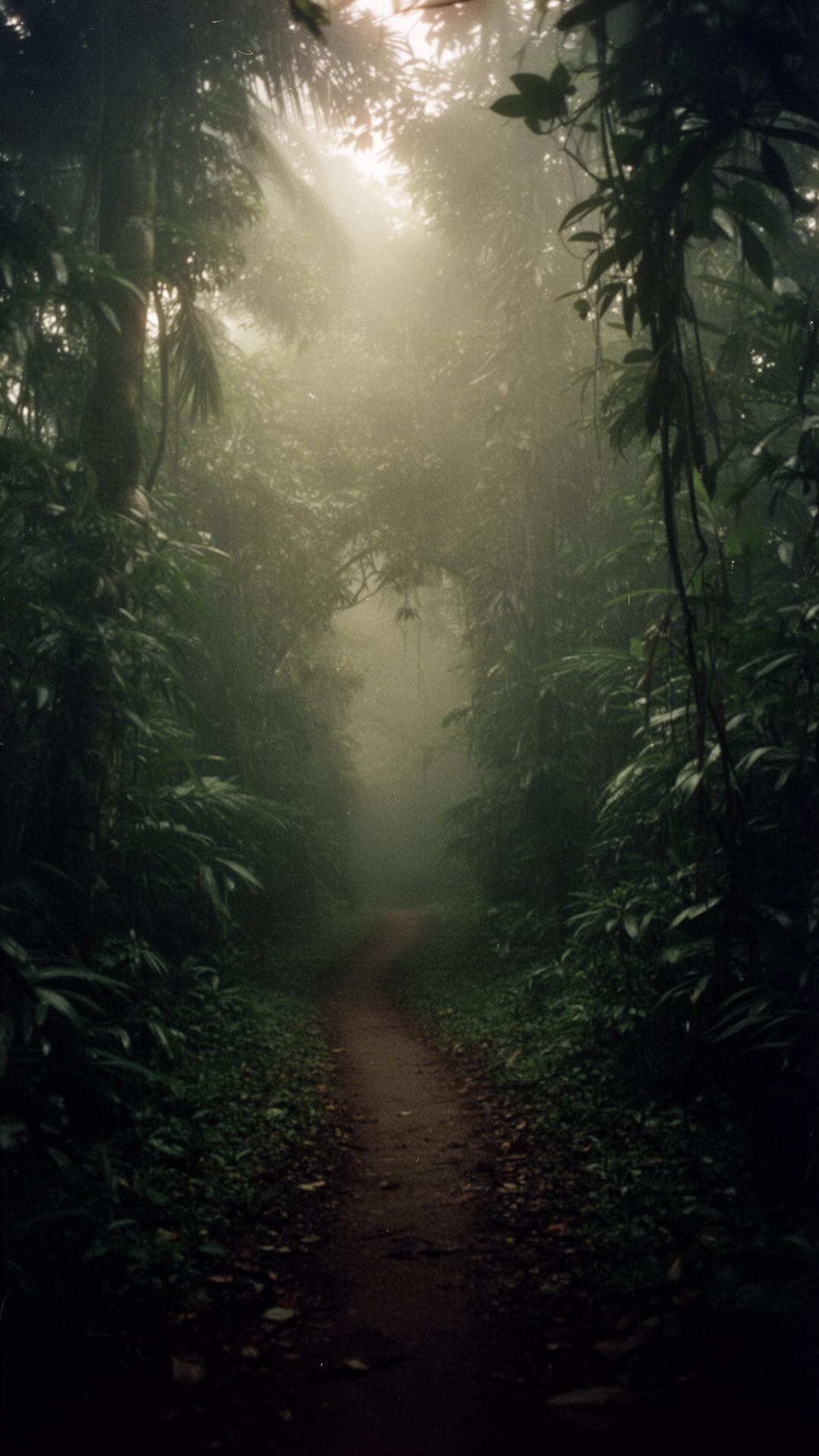 A misty forest path on St. Croix